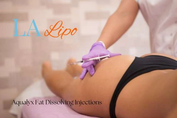 Woman having fat dissolving injections Acton on thighs