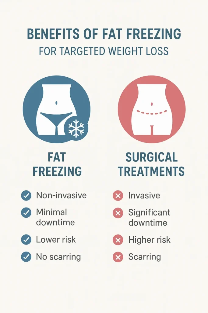 graphic showing the benefits of fat freezing Acton