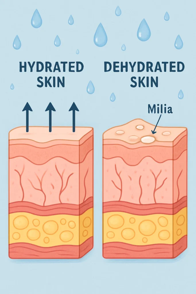 The importance of hydration and milia production Acton