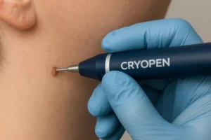 Person receiving skin tag removal Acton