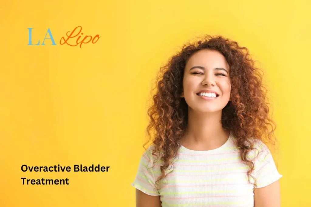 woman smiling about overactive bladder treatment Acton solutions