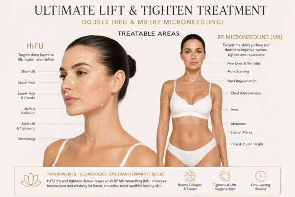 Areas of the body that can be treated - ultimate skin tighten treatment Acton