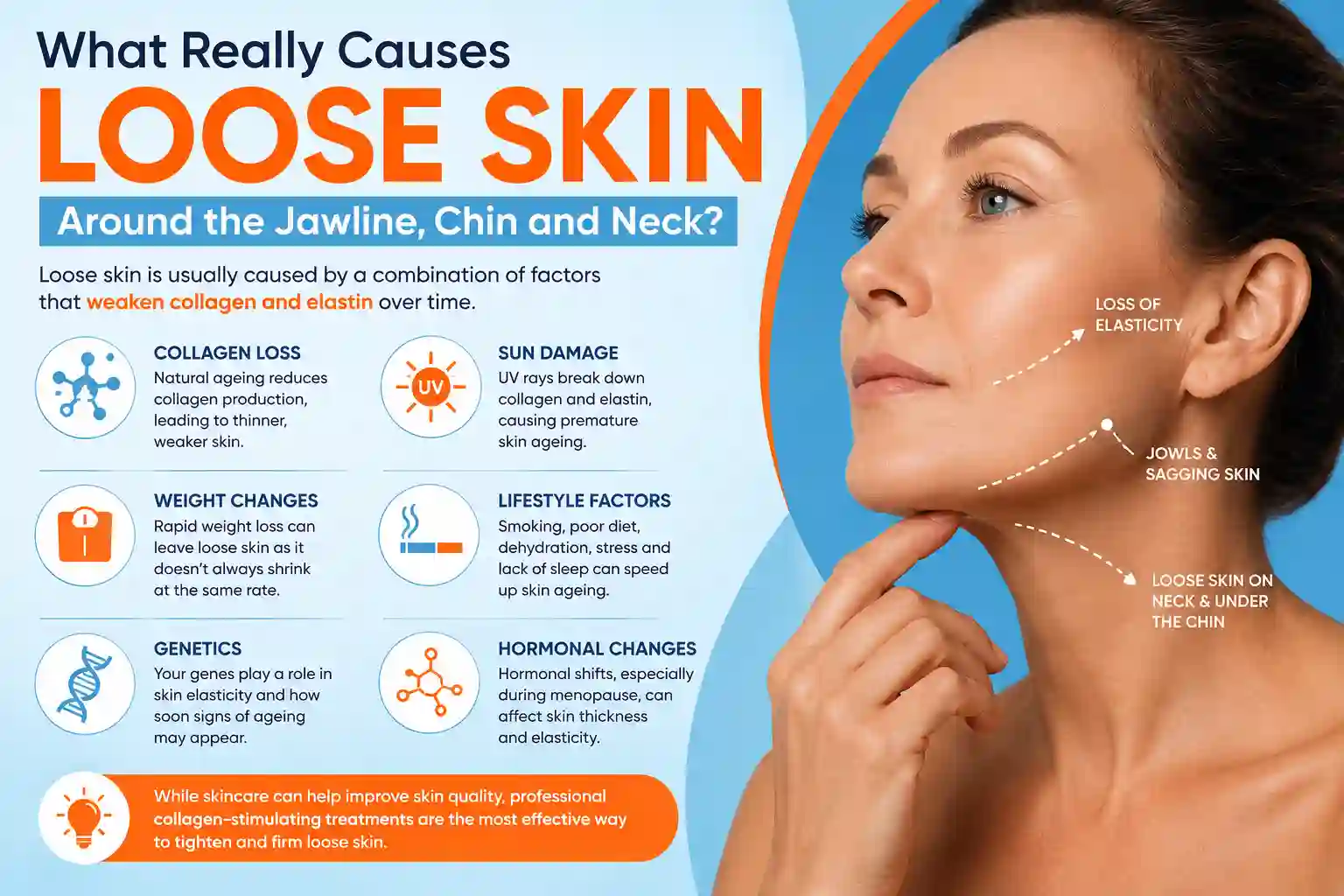 What Really Causes Loose Skin Around the Jawline, Chin and Neck Acton?